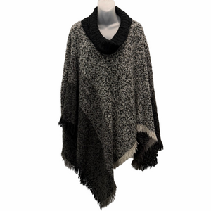 Women's Black and Gray Cowl Neck Ponch